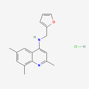 molecular formula C17H19ClN2O B3975997 N-(2-furylmethyl)-2,6,8-trimethyl-4-quinolinamine hydrochloride 
