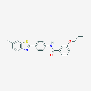 molecular formula C24H22N2O2S B397600 N-[4-(6-methyl-1,3-benzothiazol-2-yl)phenyl]-3-propoxybenzamide 