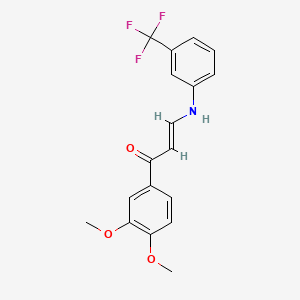 molecular formula C18H16F3NO3 B3976003 1-(3,4-dimethoxyphenyl)-3-{[3-(trifluoromethyl)phenyl]amino}-2-propen-1-one 