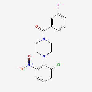 molecular formula C17H15ClFN3O3 B3976017 1-(2-chloro-6-nitrophenyl)-4-(3-fluorobenzoyl)piperazine 