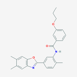 molecular formula C26H26N2O3 B397604 N-[5-(5,6-dimethyl-1,3-benzoxazol-2-yl)-2-methylphenyl]-3-propoxybenzamide 