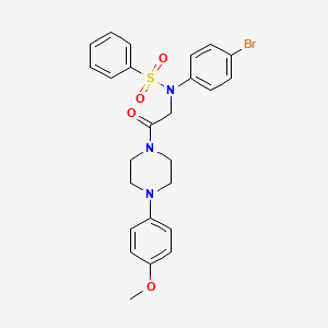 molecular formula C25H26BrN3O4S B3976042 N-(4-bromophenyl)-N-{2-[4-(4-methoxyphenyl)-1-piperazinyl]-2-oxoethyl}benzenesulfonamide 