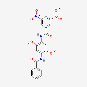 molecular formula C24H21N3O8 B3976059 methyl 3-({[4-(benzoylamino)-2,5-dimethoxyphenyl]amino}carbonyl)-5-nitrobenzoate 