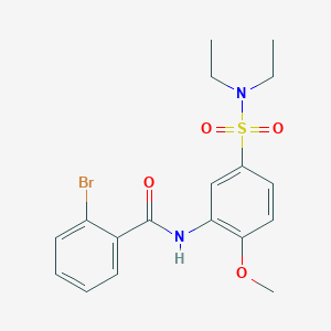 molecular formula C18H21BrN2O4S B3976062 2-bromo-N-{5-[(diethylamino)sulfonyl]-2-methoxyphenyl}benzamide 