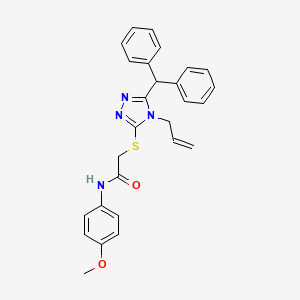 molecular formula C27H26N4O2S B3976069 2-{[4-allyl-5-(diphenylmethyl)-4H-1,2,4-triazol-3-yl]thio}-N-(4-methoxyphenyl)acetamide 