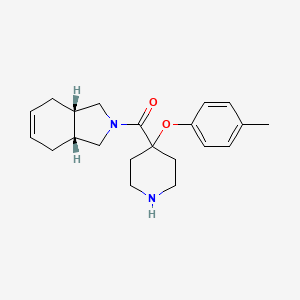 molecular formula C21H28N2O2 B3976070 (3aR*,7aS*)-2-{[4-(4-methylphenoxy)piperidin-4-yl]carbonyl}-2,3,3a,4,7,7a-hexahydro-1H-isoindole 