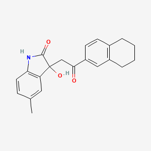 molecular formula C21H21NO3 B3976098 3-hydroxy-5-methyl-3-[2-oxo-2-(5,6,7,8-tetrahydro-2-naphthalenyl)ethyl]-1,3-dihydro-2H-indol-2-one 