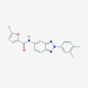 molecular formula C19H15IN4O2 B397611 N-[2-(3,4-dimethylphenyl)-2H-1,2,3-benzotriazol-5-yl]-5-iodo-2-furamide 