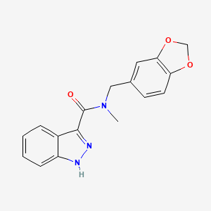 molecular formula C17H15N3O3 B3976111 N-(1,3-benzodioxol-5-ylmethyl)-N-methyl-1H-indazole-3-carboxamide 