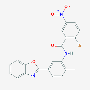 molecular formula C21H14BrN3O4 B397612 N-[5-(1,3-benzoxazol-2-yl)-2-methylphenyl]-2-bromo-5-nitrobenzamide 