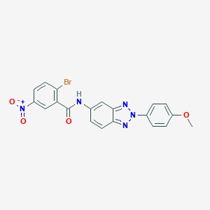 molecular formula C20H14BrN5O4 B397613 2-bromo-5-nitro-N-[2-(4-methoxyphenyl)-2H-1,2,3-benzotriazol-5-yl]benzamide 