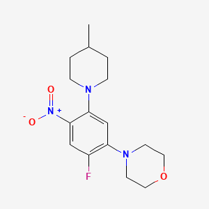 molecular formula C16H22FN3O3 B3976160 4-[2-fluoro-5-(4-methyl-1-piperidinyl)-4-nitrophenyl]morpholine 