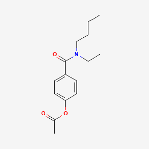 molecular formula C15H21NO3 B3976168 4-{[butyl(ethyl)amino]carbonyl}phenyl acetate 