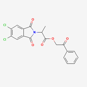 molecular formula C19H13Cl2NO5 B3976179 2-oxo-2-phenylethyl 2-(5,6-dichloro-1,3-dioxo-1,3-dihydro-2H-isoindol-2-yl)propanoate 