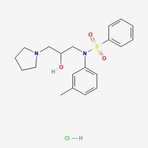 molecular formula C20H27ClN2O3S B3976194 N-[2-hydroxy-3-(1-pyrrolidinyl)propyl]-N-(3-methylphenyl)benzenesulfonamide hydrochloride 