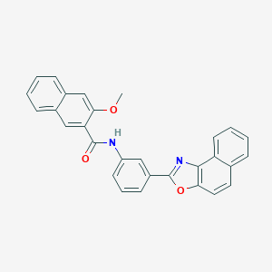 molecular formula C29H20N2O3 B397620 3-methoxy-N-(3-naphtho[1,2-d][1,3]oxazol-2-ylphenyl)-2-naphthamide 