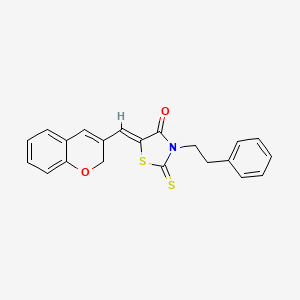 molecular formula C21H17NO2S2 B3976206 5-(2H-chromen-3-ylmethylene)-3-(2-phenylethyl)-2-thioxo-1,3-thiazolidin-4-one 