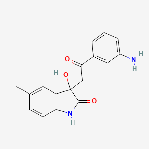 molecular formula C17H16N2O3 B3976207 3-[2-(3-aminophenyl)-2-oxoethyl]-3-hydroxy-5-methyl-1,3-dihydro-2H-indol-2-one 