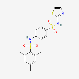 molecular formula C18H19N3O4S3 B3976209 2,4,6-trimethyl-N-{4-[(1,3-thiazol-2-ylamino)sulfonyl]phenyl}benzenesulfonamide 