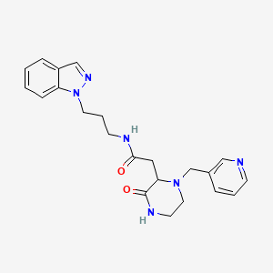 N-[3-(1H-indazol-1-yl)propyl]-2-[3-oxo-1-(3-pyridinylmethyl)-2-piperazinyl]acetamide