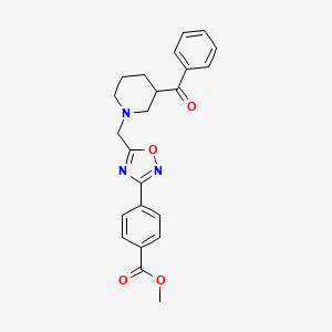 molecular formula C23H23N3O4 B3976229 methyl 4-{5-[(3-benzoyl-1-piperidinyl)methyl]-1,2,4-oxadiazol-3-yl}benzoate 