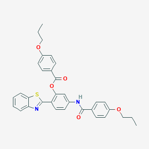 molecular formula C33H30N2O5S B397623 2-(1,3-Benzothiazol-2-yl)-5-[(4-propoxybenzoyl)amino]phenyl 4-propoxybenzoate 