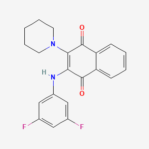 molecular formula C21H18F2N2O2 B3976232 2-[(3,5-difluorophenyl)amino]-3-(1-piperidinyl)naphthoquinone 