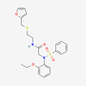 molecular formula C23H26N2O5S2 B3976239 N~2~-(2-ethoxyphenyl)-N~1~-{2-[(2-furylmethyl)thio]ethyl}-N~2~-(phenylsulfonyl)glycinamide 