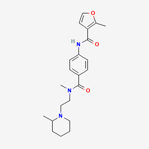 molecular formula C22H29N3O3 B3976255 2-methyl-N-[4-({methyl[2-(2-methylpiperidin-1-yl)ethyl]amino}carbonyl)phenyl]-3-furamide 