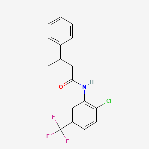 molecular formula C17H15ClF3NO B3976262 N-[2-chloro-5-(trifluoromethyl)phenyl]-3-phenylbutanamide 