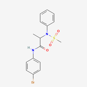 molecular formula C16H17BrN2O3S B3976265 N~1~-(4-bromophenyl)-N~2~-(methylsulfonyl)-N~2~-phenylalaninamide 