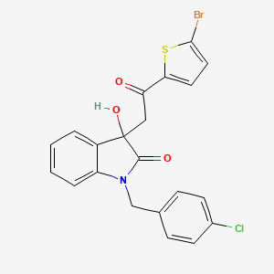 molecular formula C21H15BrClNO3S B3976284 3-[2-(5-bromo-2-thienyl)-2-oxoethyl]-1-(4-chlorobenzyl)-3-hydroxy-1,3-dihydro-2H-indol-2-one 