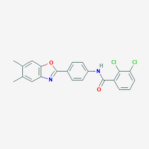 molecular formula C22H16Cl2N2O2 B397629 2,3-dichloro-N-[4-(5,6-dimethyl-1,3-benzoxazol-2-yl)phenyl]benzamide 