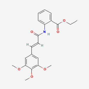 molecular formula C21H23NO6 B3976292 ethyl 2-{[3-(3,4,5-trimethoxyphenyl)acryloyl]amino}benzoate 