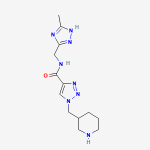 molecular formula C13H20N8O B3976308 N-[(5-methyl-1H-1,2,4-triazol-3-yl)methyl]-1-(piperidin-3-ylmethyl)-1H-1,2,3-triazole-4-carboxamide 