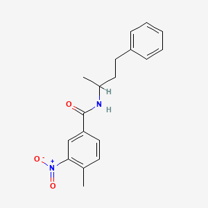 molecular formula C18H20N2O3 B3976333 4-methyl-N-(1-methyl-3-phenylpropyl)-3-nitrobenzamide 