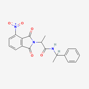 molecular formula C19H17N3O5 B3976342 2-(4-nitro-1,3-dioxo-1,3-dihydro-2H-isoindol-2-yl)-N-(1-phenylethyl)propanamide 
