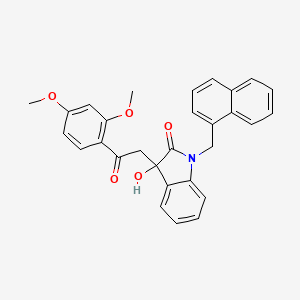 molecular formula C29H25NO5 B3976352 3-[2-(2,4-dimethoxyphenyl)-2-oxoethyl]-3-hydroxy-1-(1-naphthylmethyl)-1,3-dihydro-2H-indol-2-one 