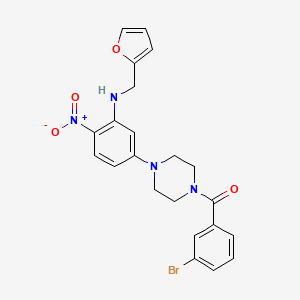 molecular formula C22H21BrN4O4 B3976360 5-[4-(3-bromobenzoyl)-1-piperazinyl]-N-(2-furylmethyl)-2-nitroaniline 