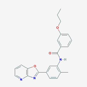 molecular formula C23H21N3O3 B397637 N-(2-methyl-5-[1,3]oxazolo[4,5-b]pyridin-2-ylphenyl)-3-propoxybenzamide CAS No. 352649-87-7