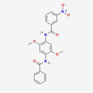 molecular formula C22H19N3O6 B3976370 N-[4-(benzoylamino)-2,5-dimethoxyphenyl]-3-nitrobenzamide 