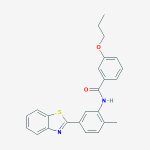 molecular formula C24H22N2O2S B397639 N-[5-(1,3-benzothiazol-2-yl)-2-methylphenyl]-3-propoxybenzamide 
