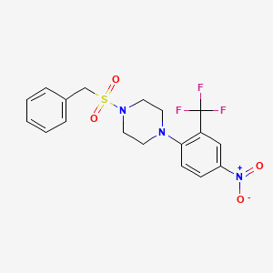 molecular formula C18H18F3N3O4S B3976395 1-(benzylsulfonyl)-4-[4-nitro-2-(trifluoromethyl)phenyl]piperazine 