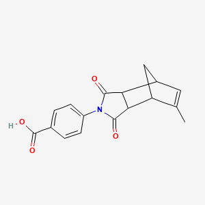 molecular formula C17H15NO4 B3976416 4-(8-methyl-3,5-dioxo-4-azatricyclo[5.2.1.0~2,6~]dec-8-en-4-yl)benzoic acid 