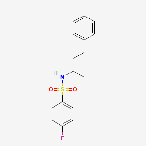 molecular formula C16H18FNO2S B3976418 4-fluoro-N-(1-methyl-3-phenylpropyl)benzenesulfonamide 