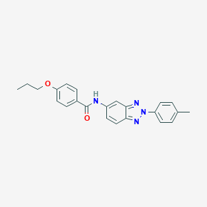 molecular formula C23H22N4O2 B397642 N-[2-(4-methylphenyl)-2H-1,2,3-benzotriazol-5-yl]-4-propoxybenzamide 