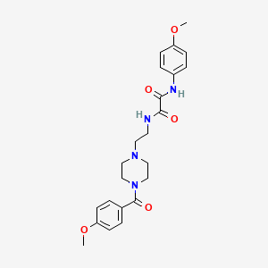 molecular formula C23H28N4O5 B3976440 N-{2-[4-(4-methoxybenzoyl)-1-piperazinyl]ethyl}-N'-(4-methoxyphenyl)ethanediamide 
