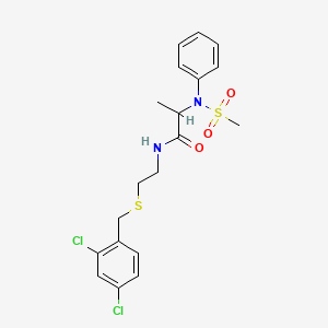 molecular formula C19H22Cl2N2O3S2 B3976473 N~1~-{2-[(2,4-dichlorobenzyl)thio]ethyl}-N~2~-(methylsulfonyl)-N~2~-phenylalaninamide 