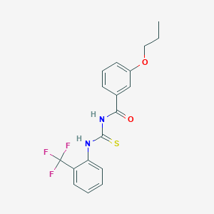 molecular formula C18H17F3N2O2S B3976474 3-propoxy-N-({[2-(trifluoromethyl)phenyl]amino}carbonothioyl)benzamide 