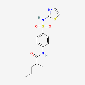 molecular formula C15H19N3O3S2 B3976483 2-methyl-N-{4-[(1,3-thiazol-2-ylamino)sulfonyl]phenyl}pentanamide 